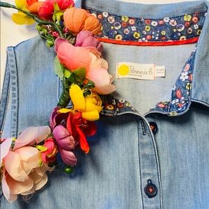 Johnnie B Girls Chambray Sleeveless Dress Sz 9-10y